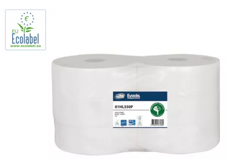 Papier toilette - Maxi Jumbo - Blanc - Pure ouate - 350m - 2 plis - ECOLABEL